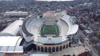 Camp Randall Stadium from the air in 2022.