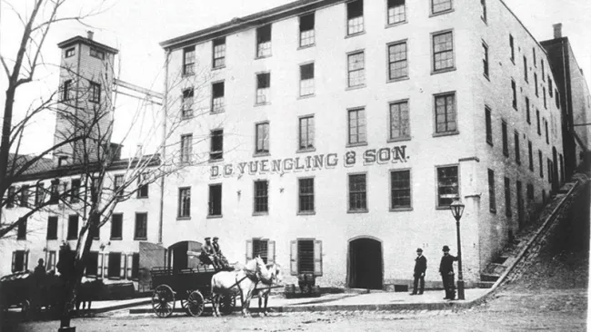 An old picture of the Yuengling building.