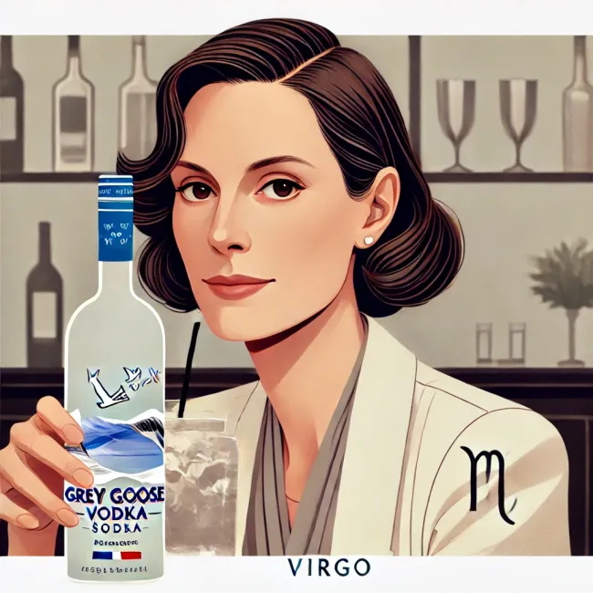 Practical and refined, this Virgo woman enjoys a crisp Grey Goose Vodka Soda, perfectly aligned with her discerning taste.