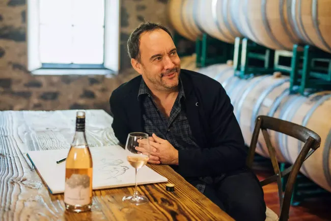 Dave Matthews showcasing Deaming Tree Rosé.